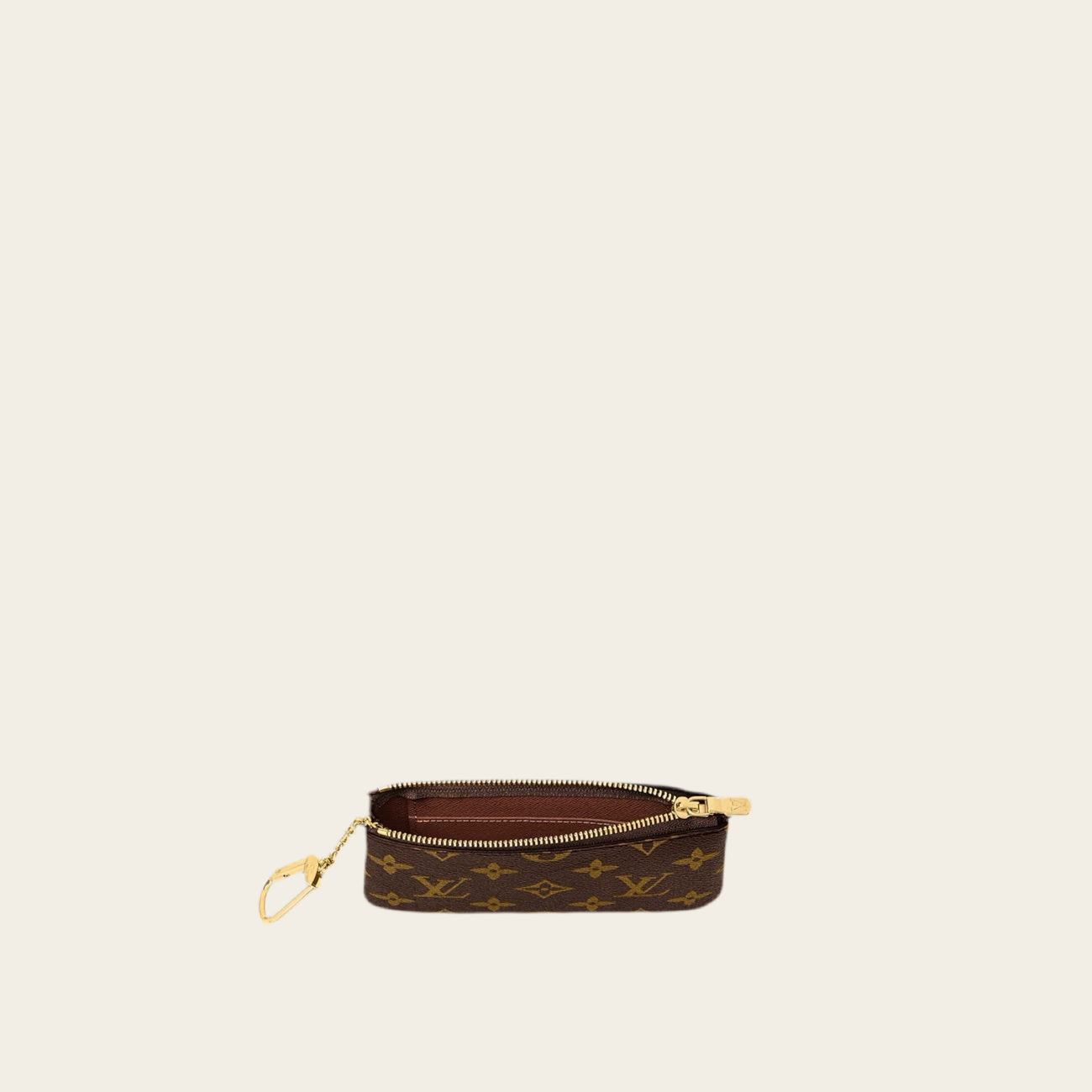 L LOGO KEY POUCH BROWN