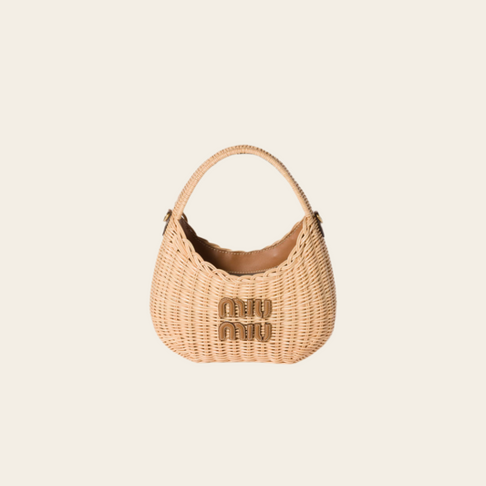 M LOGO WICKER BAG