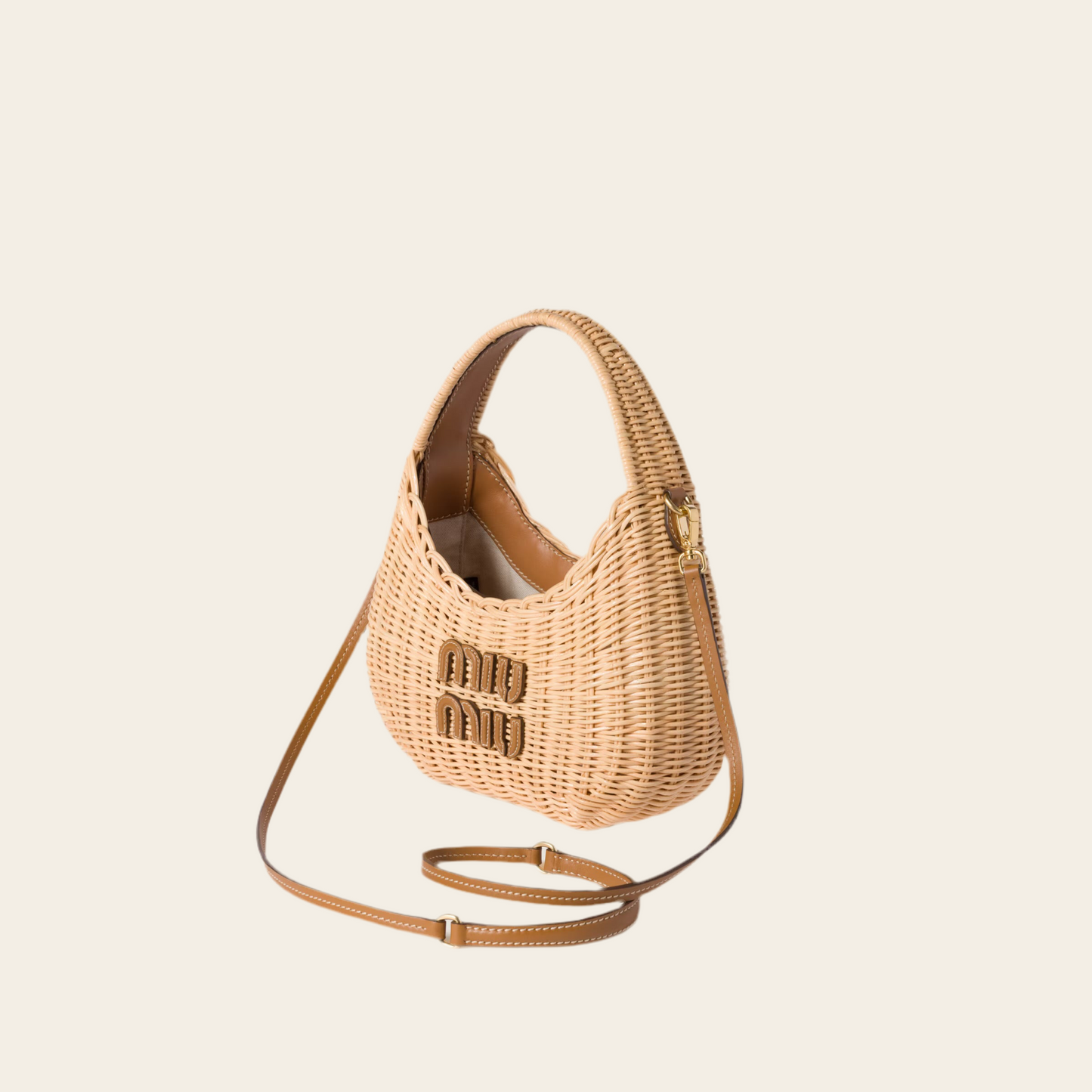 M LOGO WICKER BAG