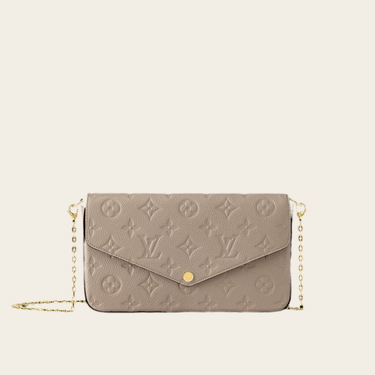 L LOGO PURSE BAG TAUPE